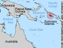 Tsunami registrado no Pacifico Sul nesta segunda-feira