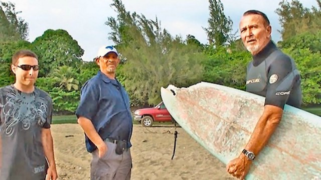 Surfista `monta` no lombo de um tubarão no Havaí