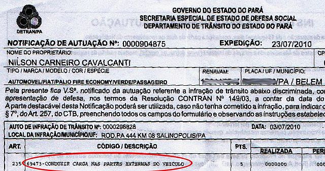 DETRAN multa surfista por causa de prancha no rack