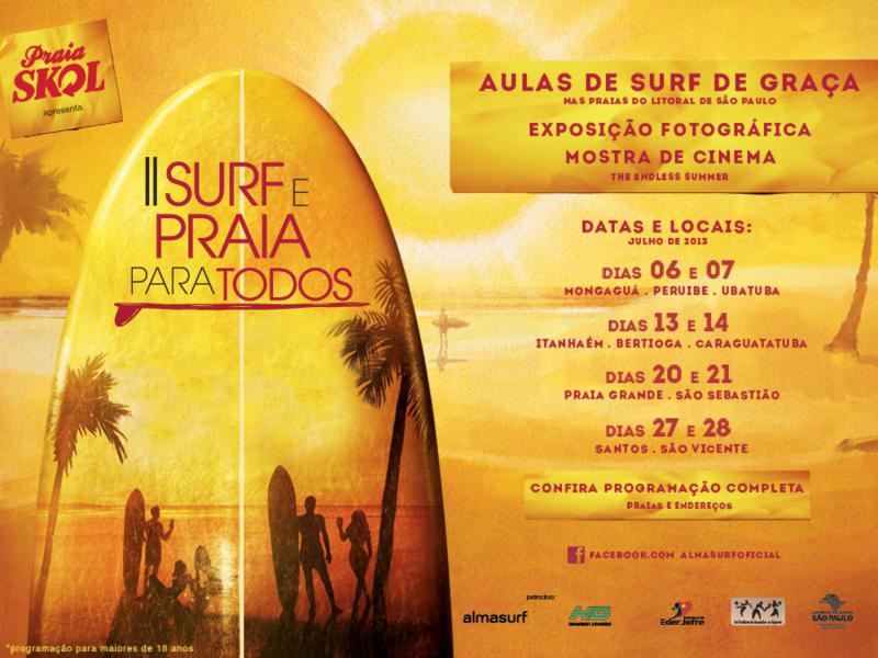 &amp;quot;Surf e Praia Para Todos&amp;quot; esquenta o mês de julho com aulas de surf grátis