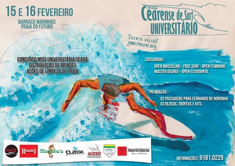 Cearense de Surf Universitário premia título para 2013