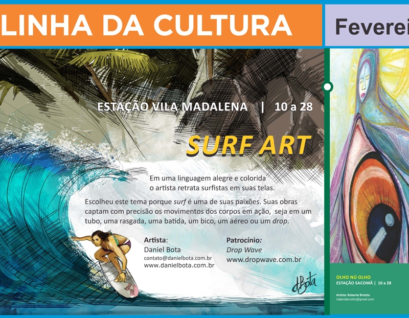 Surf e Arte nas estações do metrô