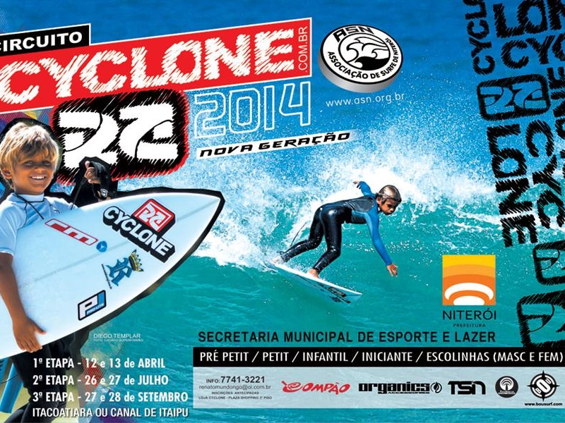 Inscrições Abertas para o Circuito ASN Cyclone Nova Geração de Surf 2014