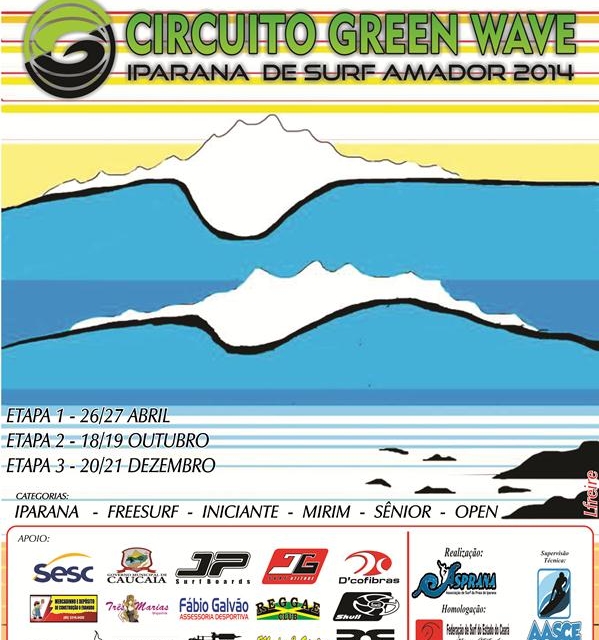 Inscrições para a 1ª Etapa do Circuito Greenwave Iparana de Surf 2014