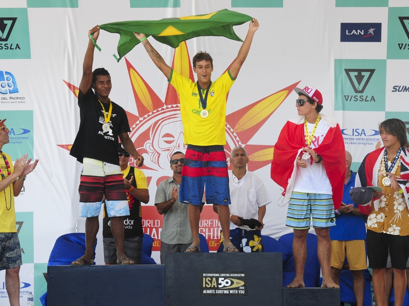 Luan Wood campeão e Elivelton Santos vice no ISA Mundial Júnior do Equador