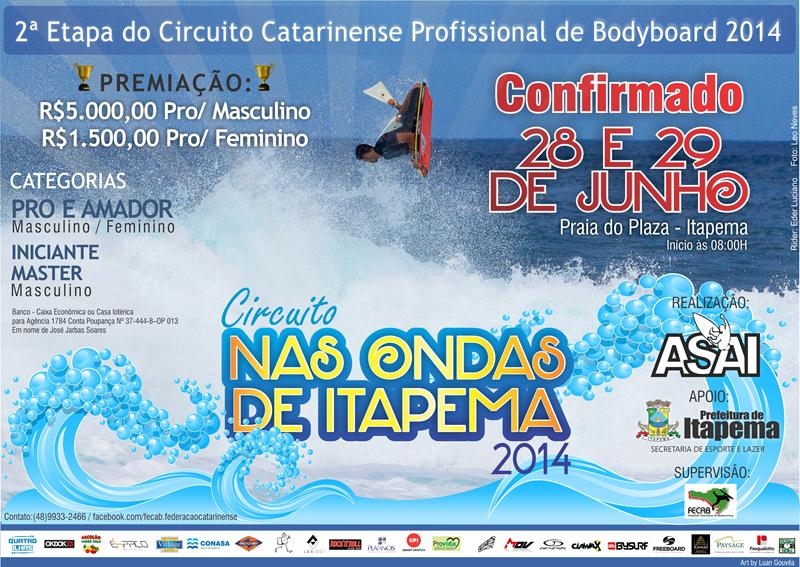 Itapema vai sediar a maior etapa da história do Catarinense Profissional de Bodyboard