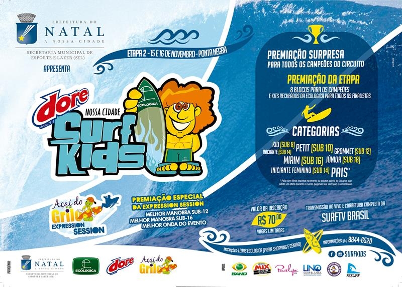 Inscrições abertas para 2ª etapa do Dore Surf Kids