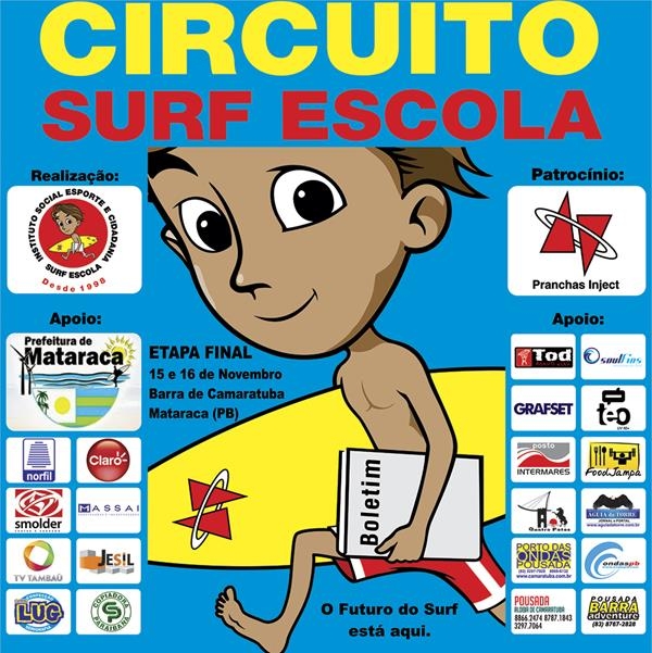 O final de semana será de decisão para a criançada do Circuito Surf Escola