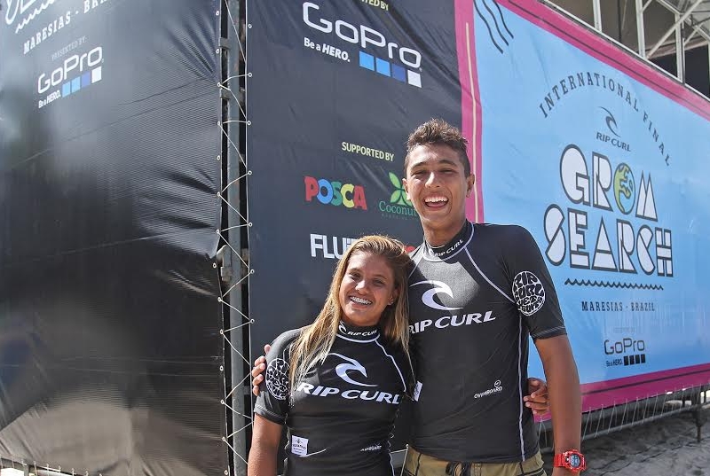 Anderson Júnior e Luara Thompson faturam Rip Curl Grom Search em Maresias