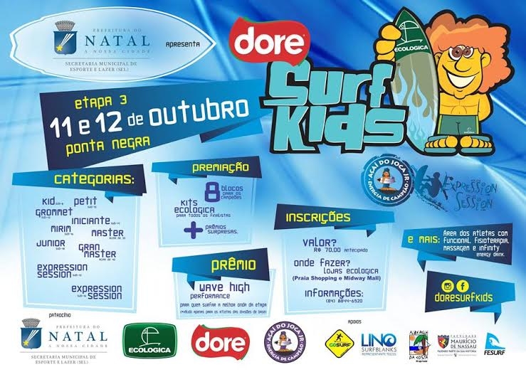 Circuito Dore Surf Kids define campeões neste fim de semana