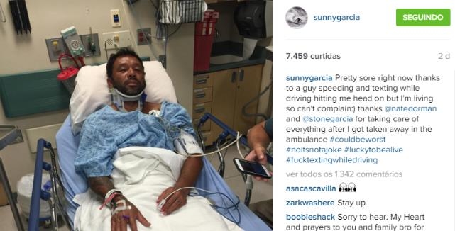 Sunny Garcia sofre acidente de carro