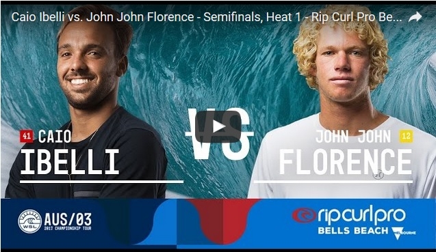 Caio Ibelli vs John John Florence Semifinais, Heat 1 - Rip Curl Pro Bells Beach 2017