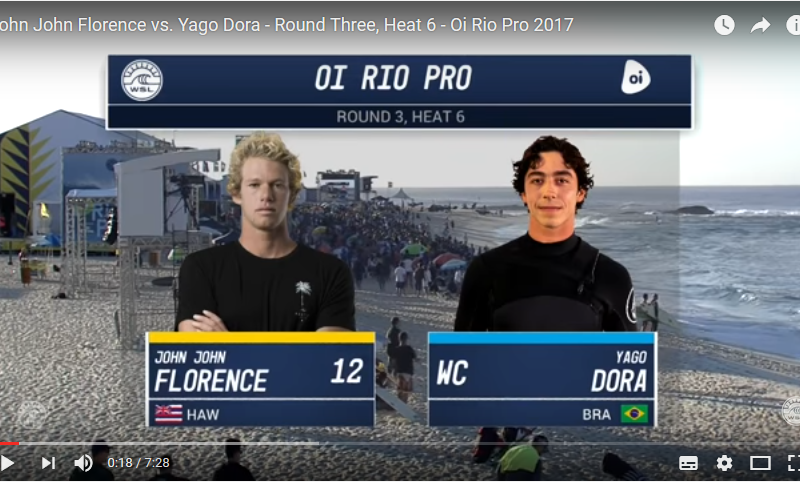 John John Florence vs. Yago Dora - Round Three, Heat 6 - Oi Rio Pro 2017 