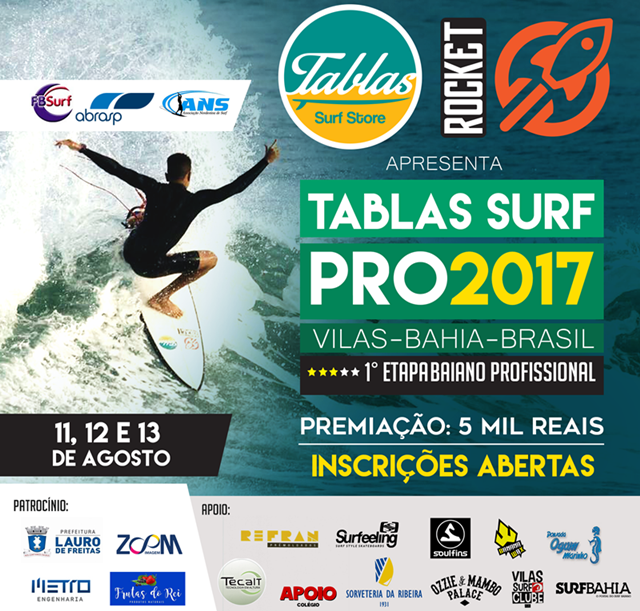 Mais de 160 atletas serão aguardados para o Tablas Surf Pro 2017 