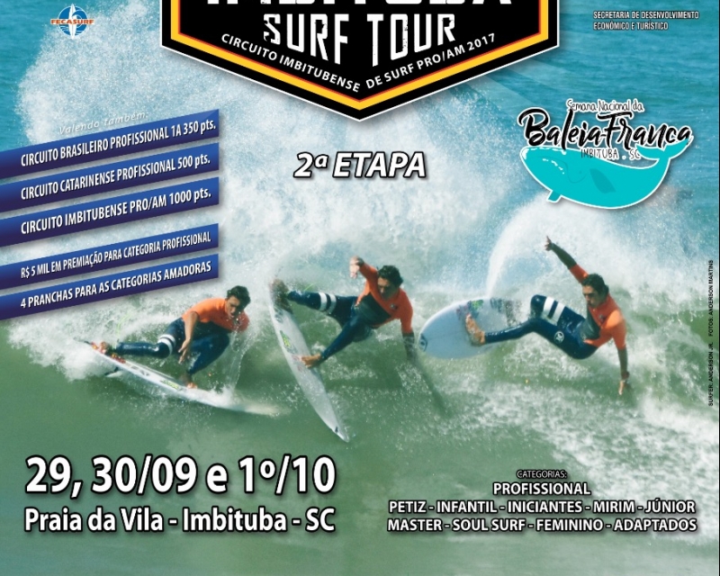 Imbituba Surf Tour 2ª etapa na praia da vila, em Imbituba