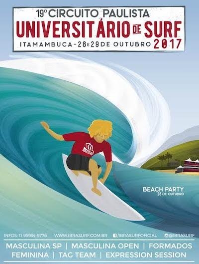 19º Circuito Universitário de Surf rola neste final de semana em Ubatuba