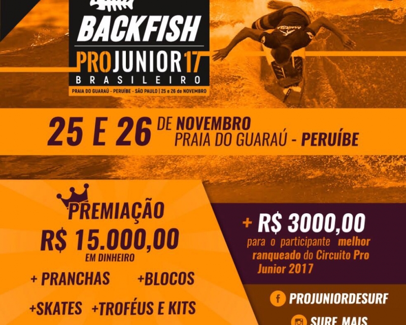 Vídeo de atleta com maior visualização terá inscrição gratuita no Backfish Pro Júnior 17