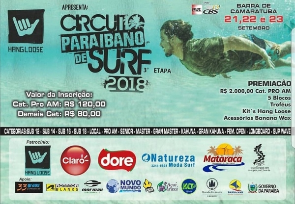 3º etapa do circuito paraibano de surf será dias 21,22 e 23 de Setembro em Barra de Camaratuba