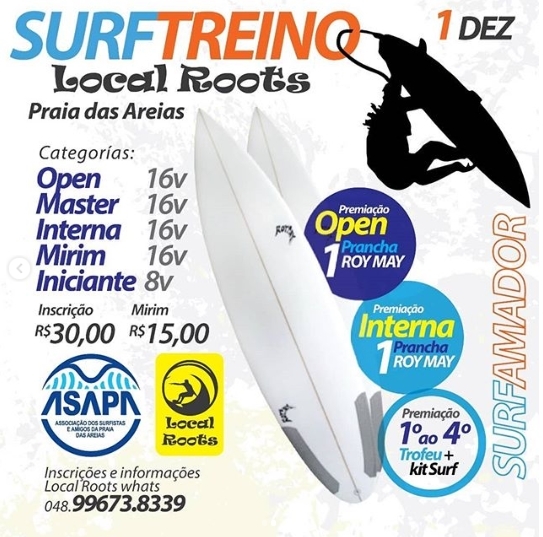 Surf Treino Local Roots nas Areias do Campeche