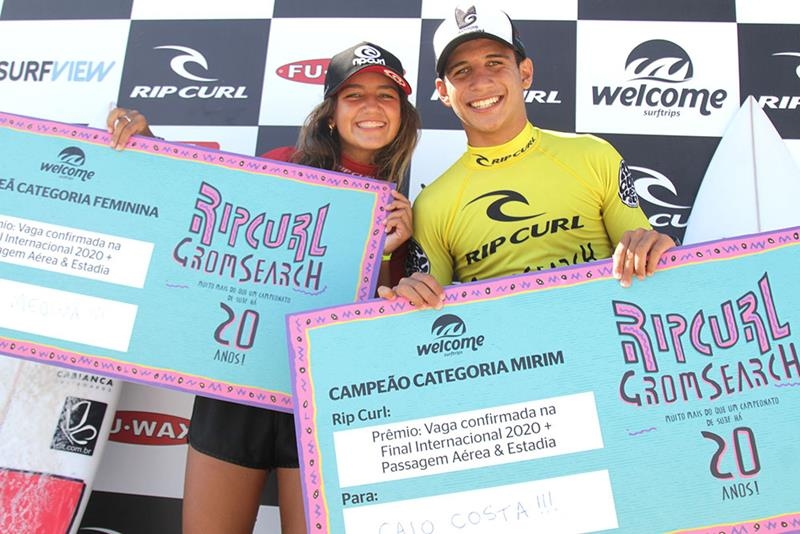 Caio Costa e Sophia Medina são campeões do Grom Search 