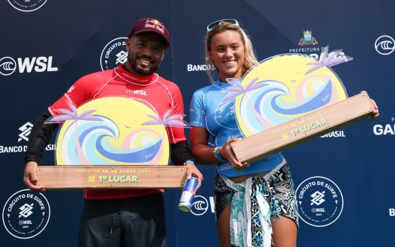 Adriano de Souza e Laura Raupp vencem o Circuito Banco do Brasil em Garopaba