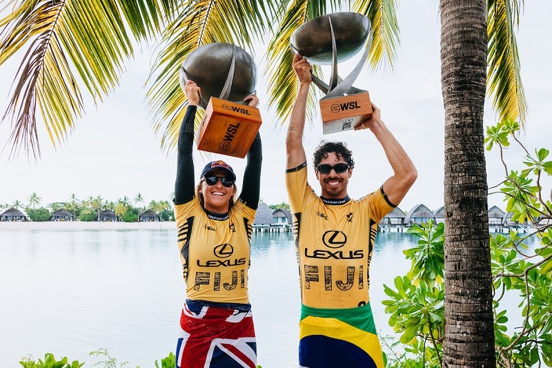 Molly Picklum e Yago Dora Coroados Campeões Mundiais de 2025 no Lexus WSL Finals Fiji Apresentado por Corona Cero