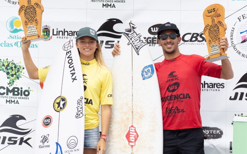 Mayara Zampieri e Renan Pulga campeões do CBSurf Taça Brasil MS Regência Surf Pro