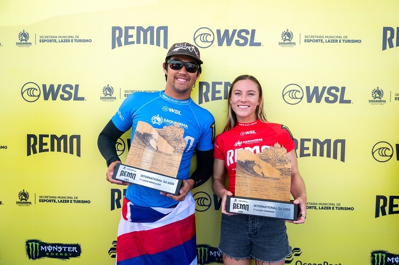 Alyssa Spencer (USA) e Jackson Bunch (HAW) são campeões do WSL REMA 2026 em Saquarema